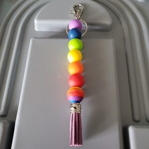Silicone key chain, purse charm - fun multi color